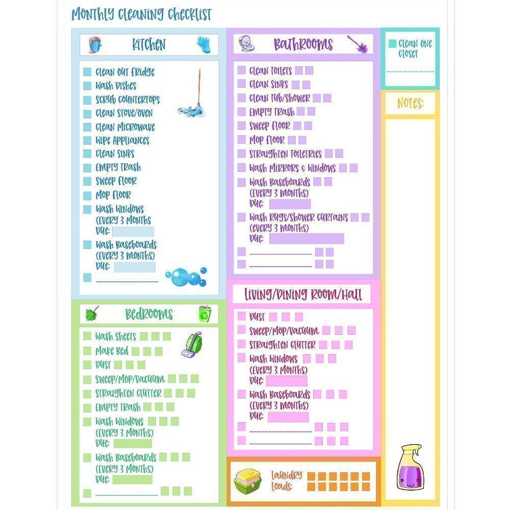 Stik List Cleaning Checklist - Chore Chart